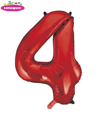 34 PKG RED FOIL BALLOON-4 PZ. 5 MC. 100