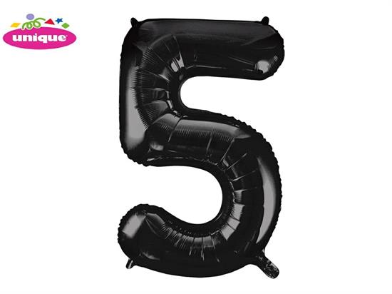 34 PKG BLACK FOIL BALLOON-5 PZ. 5 MC. 100