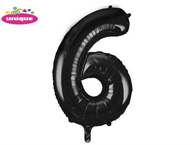 34 PKG BLACK FOIL BALLOON-6 PZ. 5 MC. 100