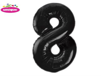 34 PKG BLACK FOIL BALLOON-8 PZ. 5 MC. 100