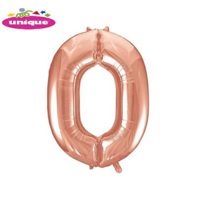 34 PKG ROSE GOLD FOIL BALLOON-0 PZ. 5 MC. 100