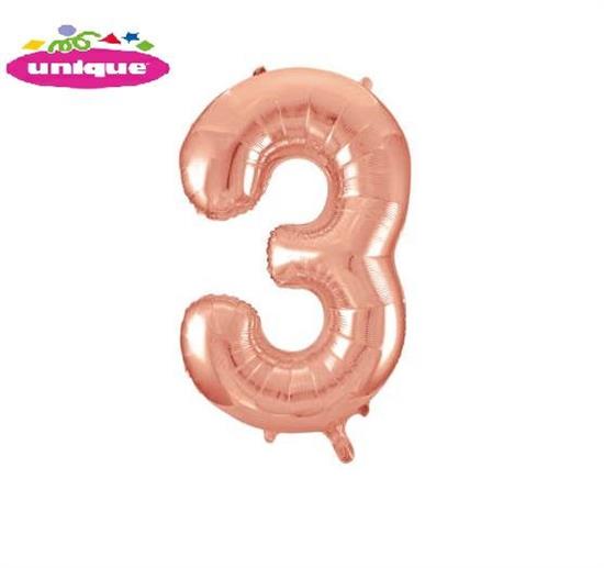 34 PKG ROSE GOLD FOIL BALLOON-3 PZ. 5 MC. 100