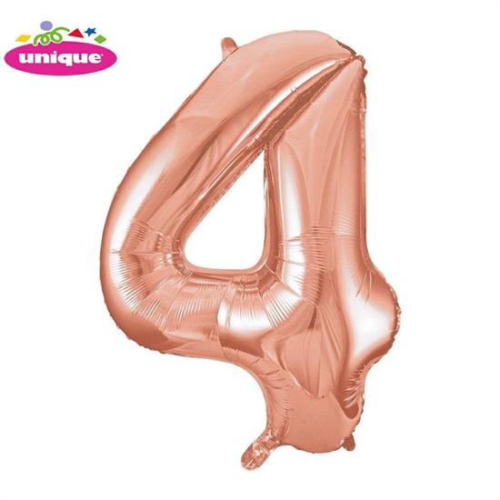 34 PKG ROSE GOLD FOIL BALLOON-4 PZ. 5 MC. 100