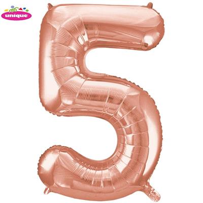 34 PKG ROSE GOLD FOIL BALLOON-5 PZ. 5 MC. 100