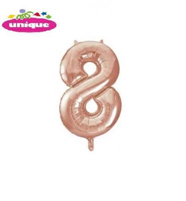 34 PKG ROSE GOLD FOIL BALLOON-8 PZ. 5 MC. 100