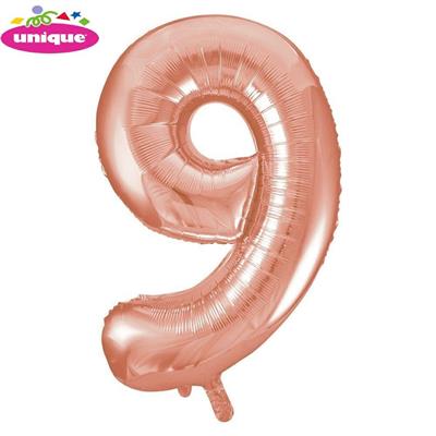 34 PKG ROSE GOLD FOIL BALLOON-9 PZ. 5 MC. 100