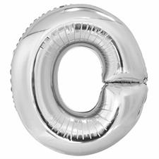 SILVER LETTER O SHAPED FOIL BALLOON 34, PACKAGED PZ. 5 MC.100
