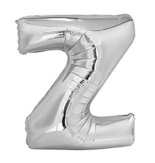 SILVER LETTER Z SHAPED FOIL BALLOON 34, PACKAGED PZ. 5 MC.100