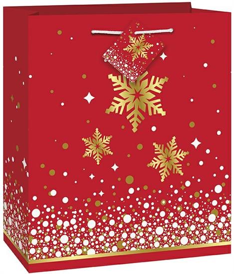 GOLD SPARKLE CHRISTMAS MEDIUM GIFT BAG PZ. 12 MC. 144