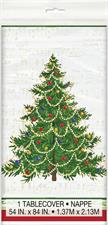 CLASSIC CHRISTMAS TREE RECTANGULAR PLASTIC TABLE COVER, 54X84 PZ.
