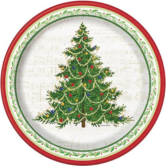 CLASSIC CHRISTMAS TREE 10.25PLATES 8CT 12PZ MC72