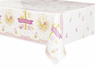 PINK & GOLD 1ST BDAY TABLECOVER 12PZMC72 - 54X84-en