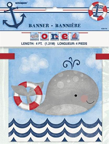 LITTLE SAILOR NAUTICAL FIRST BIRTHDAY BLOCK BANNER PZ. 12 MC.48