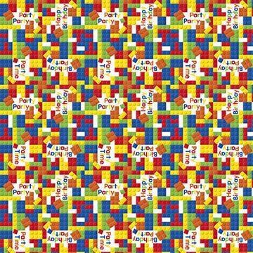 BUILDING BLOCKS BIRTHDAY GIFT WRAP, 30 X 5 FT PZ.  MC. 72