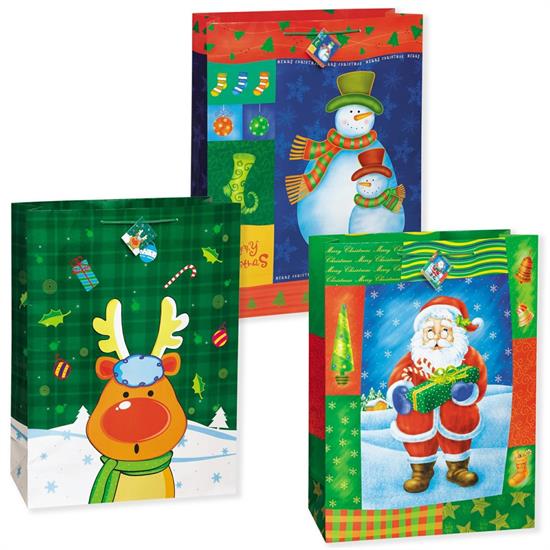 BBB CHRISTMAS GLEE SUPER JUMBO GIFT BAG ASSORTMENT PZ. 12 MC. 72