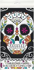 SKULL DAY OF THE DEAD RECTANGULAR PLASTIC TABLE COVER, 54 X 84  PZ