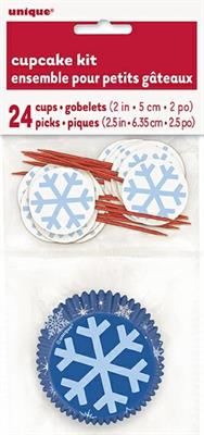 SNOWFLAKES CUPCAKE KIT, 24PC    12PZMC.72