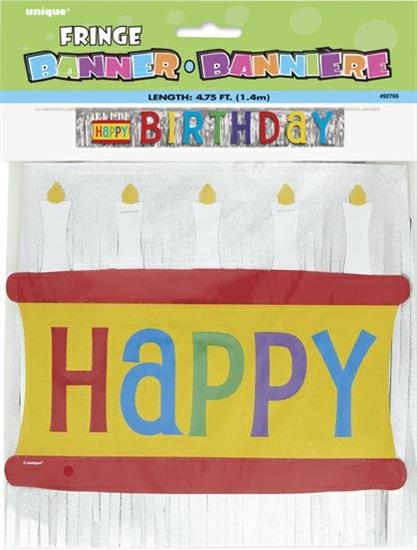 FOIL FRINGE BIRTHDAY BANNER, 4.75FT PZ. 12 MC.48