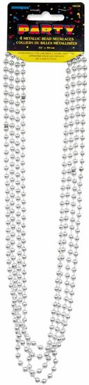 SILVER METALLIC BEAD NECKLACES 32, 4CT PZ. 12 MC. 144