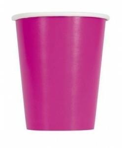 NEON PINK SOLID 9OZ PAPER CUPS, 14CT PZ.  MC. 12