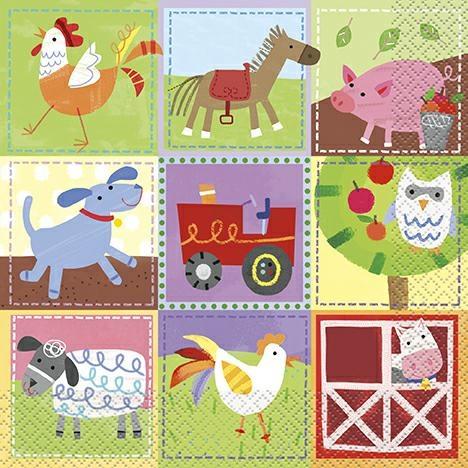 FARM PARTY LUNCHEON NAPKINS, 16CT PZ. 12 MC.72