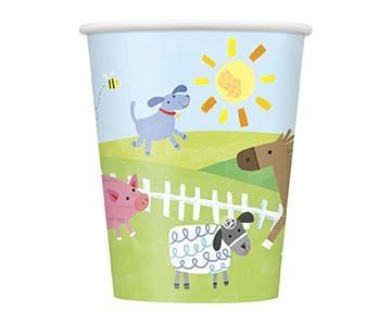 FARM PARTY 9OZ PAPER CUPS, 8CT PZ. 12 MC.72