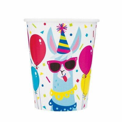 LLAMA BIRTHDAY 9OZ PAPER CUPS, 8CT PZ.  MC. 72