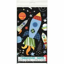 OUTER SPACE RECTANGULAR PLASTIC TABLE COVER, 54X84 PZ.  MC. 72