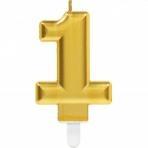 NUMBER CANDLE 1 SPARKLING CELEBRATIONS GOLD HEIGHT 9.3 CM PZ. 12 MC.