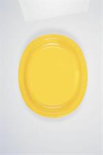 SUNFLOWER YELLOW SOLID OVAL PLATES, 8CT PZ.  MC. 12