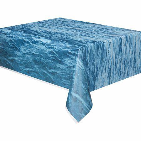 OCEAN WAVES RECTANGULAR PLASTIC TABLE COVER, 54X108 PZ.  MC. 72