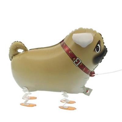 WALKING PET PUG FOIL BALLOON PZ.  MC. 180