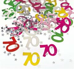 70TH BIRTHDAY FOIL CONFETTI .5OZ PZ. 12 MC.288