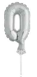 SILVER NUMERAL FOIL BALLOON CAKE TOPPER, 5, AGE 0 PZ. 12 MC.288