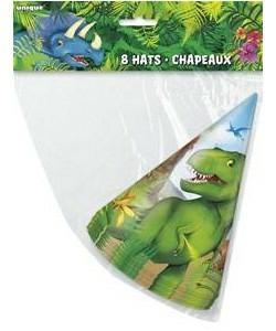 DINOSAUR PARTY HATS, 8CT PZ. 12 MC.144