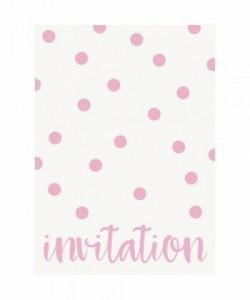 PASTEL PINK DOTS INVITATIONS, 8CT  PZ. 12 MC.144