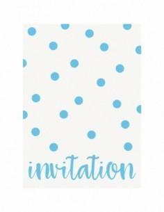 PASTEL BLUE DOT INVITATIONS, 8CT  PZ. 12 MC.144