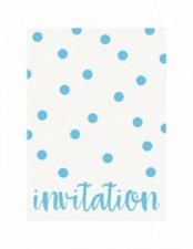 PASTEL BLUE DOT INVITATIONS, 8CT  PZ. 12 MC.144-en