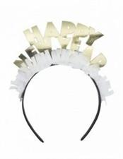 GOLD&SILVER HAPPY NEWYEAR FOIL  12PZHEADBANDS WITH FRINGE,4CT,MC48