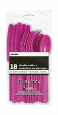 NEON PINK SOLID ASSORTED PLASTIC CUTLERY, 18CT PZ. 12 MC.72