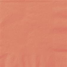 CORAL SOLID LUNCHEON NAPKINS, 20CT PZ.  MC. 72