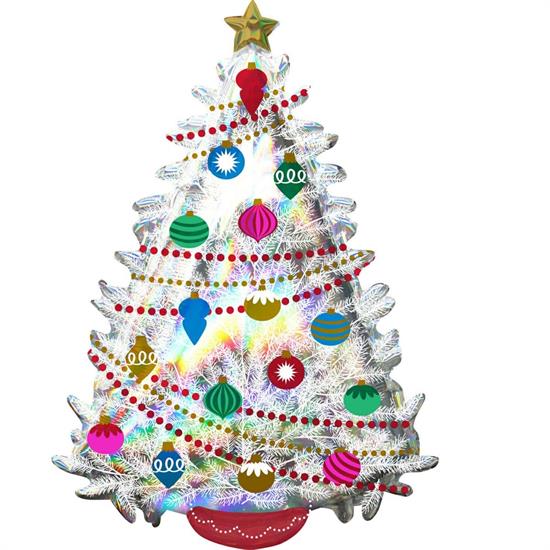 S/SHAPE IRIDESCENT CHRISTMAS TREE   5PZ MC100