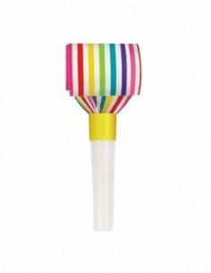 RAINBOW STRIPE SQUAWKER BLOWOUTS, 8CT PZ.  MC. 144