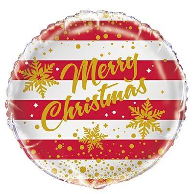 GOLD SPARKLE CHRISTMAS ROUND FOIL BALLOON 18,PKGD PZ.5 MC.240