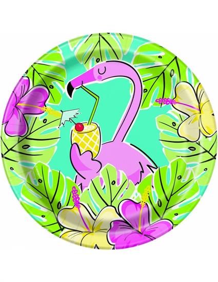 SUMMER PINEAPPLE & FLAMINGO 7 PLATES, 8CT  PZ. 12 MC.72