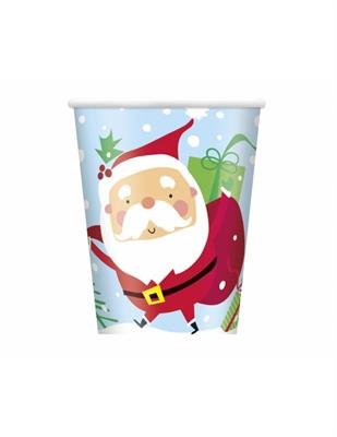 COLOURFUL SANTA 9OZ PAPER CUPS, 8CT  PZ. 12 MC. 72