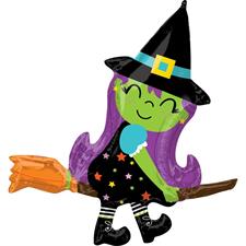 S/SHAPE CUTE WITCH ON BROOM      5PZMC100