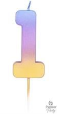 CANDLES NUMBER 1 RAINBOW OMBRE      6PZ MC288