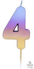 CANDLES NUMBER 4 RAINBOW OMBRE      6PZ MC288