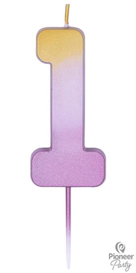 CANDLES NUMBER 1 ROSEGOLD OMBRE     6PZ MC288
